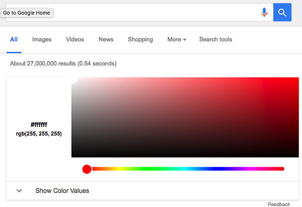 设计师们福利：谷歌搜索现已支持RGB/16进制色转换